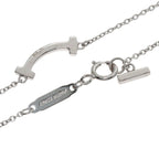 Tiffany & Co T Smile Mini Diamond Necklace 18k White Gold — view 2