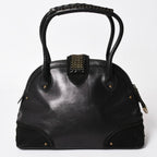 Dior Jeanne Handbag Calfskin Suede Galliano Era Metal Plate Studs Gold — view 2