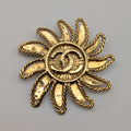 Chanel Brooch CC Logo Gold Sun Vintage