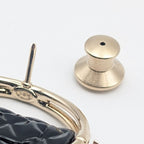 Chanel Brooch CC Logo Turnlock Quilted Bag Motif Gold Black Pin Badge 23c — view 6