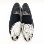 Louis Vuitton Chapman Brazza Auteuil Loafers Black Velvet Velour Embroidery — view 5