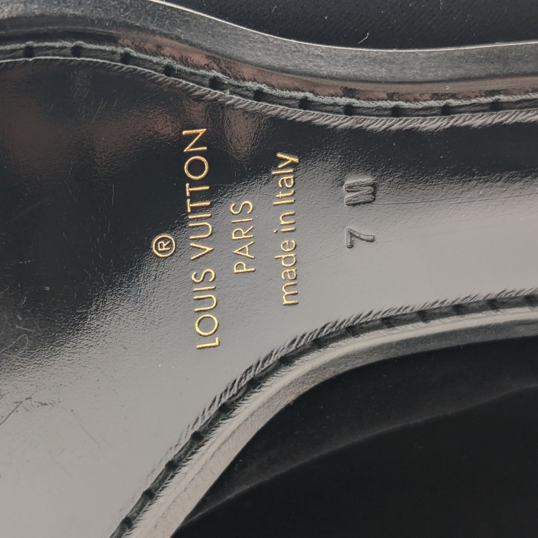 Louis Vuitton Chapman Brazza Auteuil Loafers Black Velvet Velour Embroidery — view 9