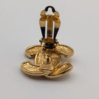 Chanel Earrings CC Logo Quilted Gold First Era Vintage Single — view 3