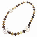 Hermes Diva Buffalo Horn 925 Sterling Silver Brown Necklace