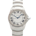 Cartier Santos Rondo SS White Dial Silver Quartz Watch