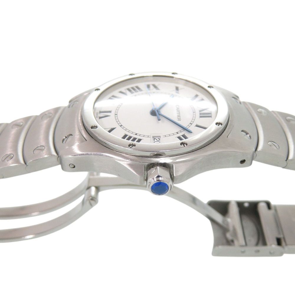Cartier Santos Rondo SS White Dial Silver Quartz Watch — view 7
