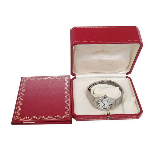 Cartier Santos Rondo SS White Dial Silver Quartz Watch — view 2