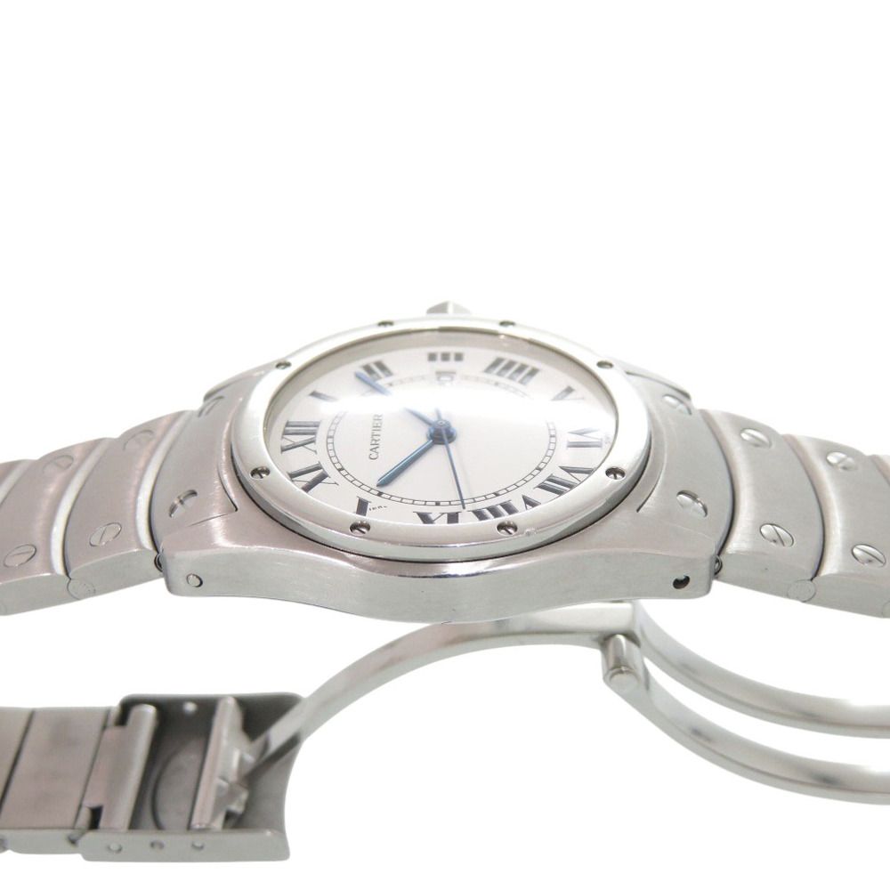 Cartier Santos Rondo SS White Dial Silver Quartz Watch — view 8