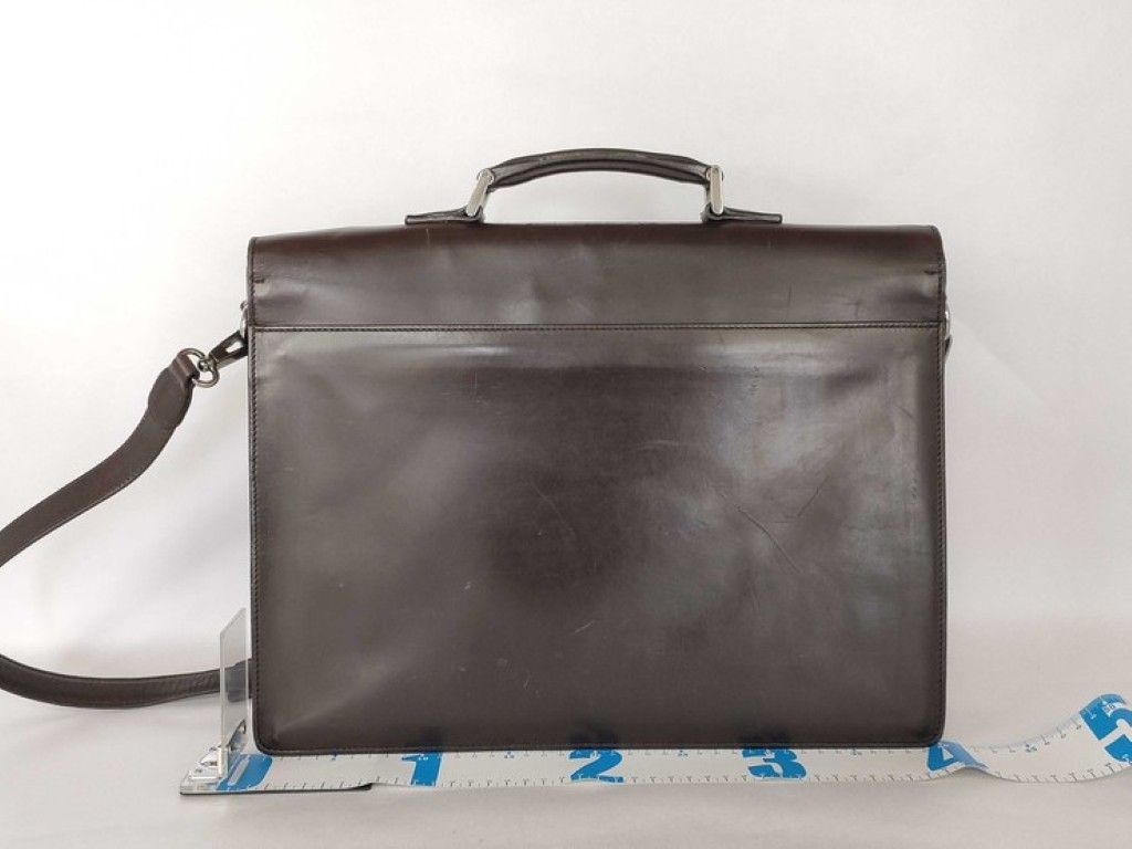 Gucci Business Bag Brown Leather 2-Way Silver — view 2