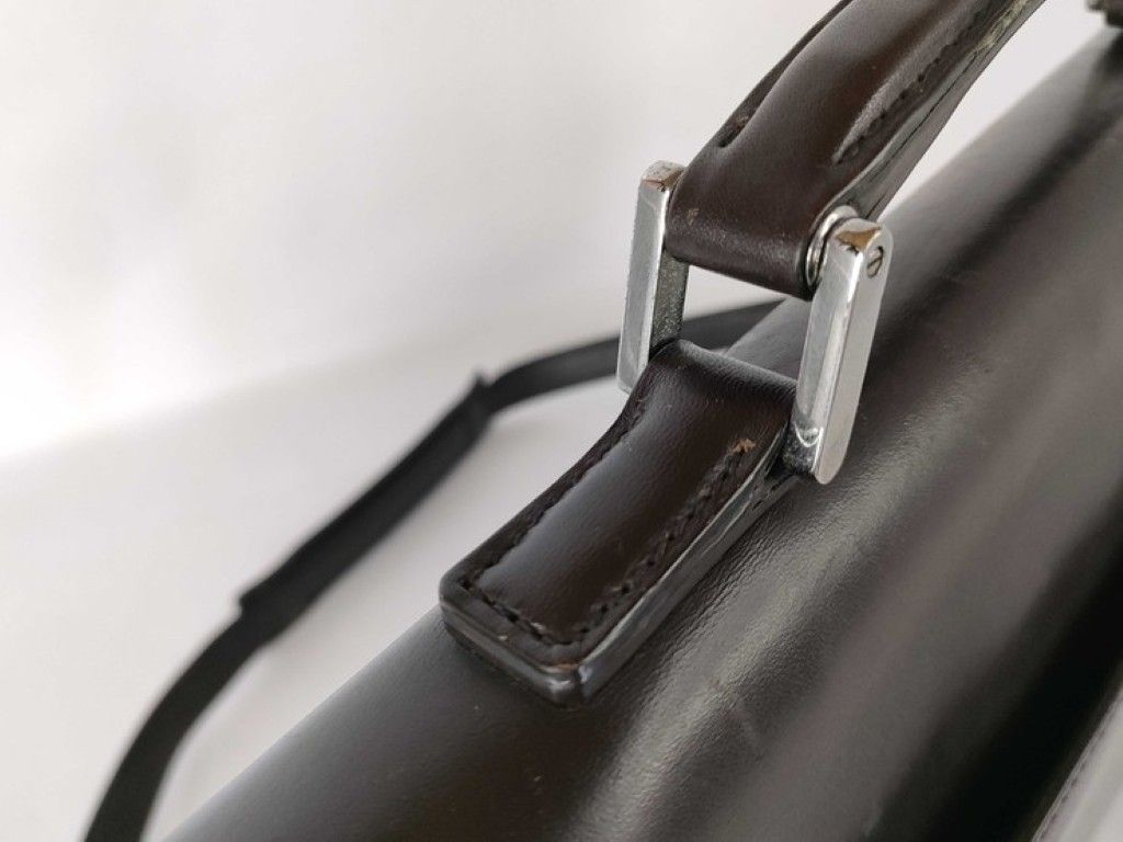 Gucci Business Bag Brown Leather 2-Way Silver — view 5