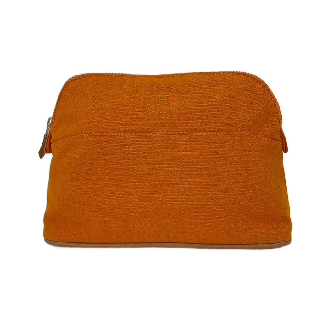 Hermes Pouch Orange Light Brown Leather