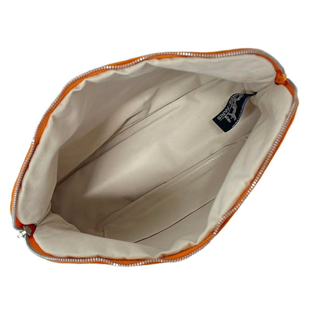Hermes Pouch Orange Light Brown Leather — view 4