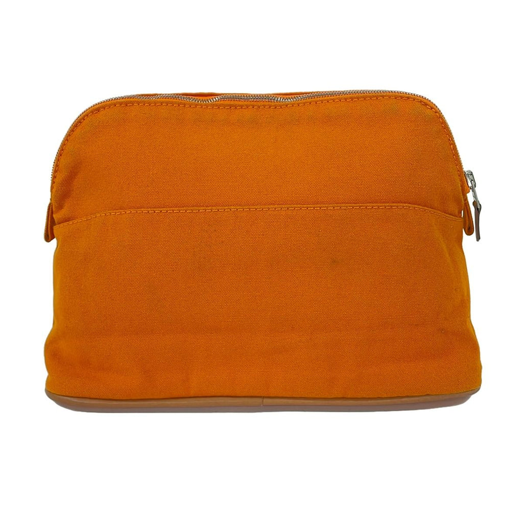Hermes Pouch Orange Light Brown Leather — view 2