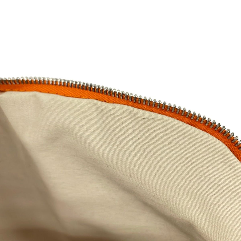 Hermes Pouch Orange Light Brown Leather — view 6