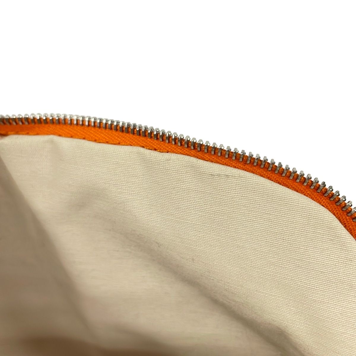 Hermes Pouch Orange Light Brown Leather — view 6