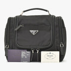 Prada Re-Nylon Travel Bag Carry on Pouch Nylon Saffiano Leather Triangle Logo