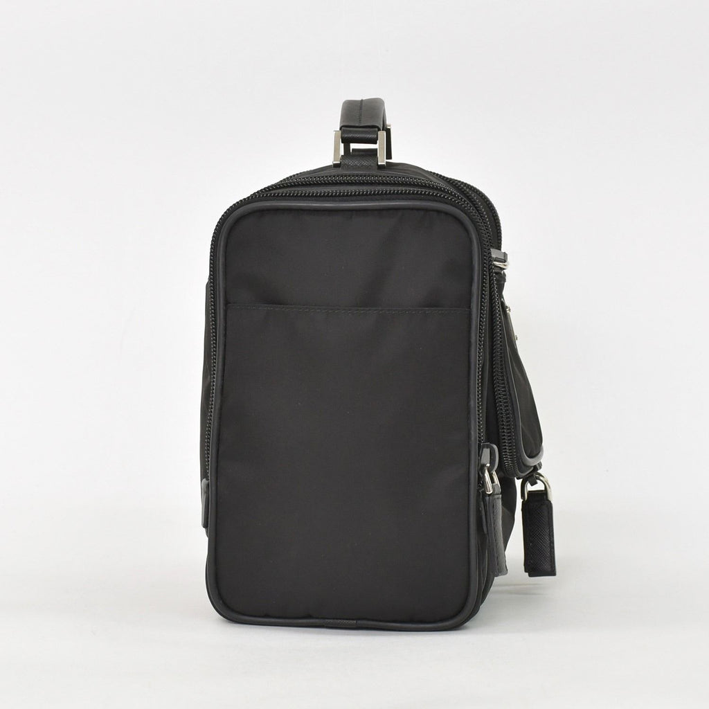 Prada Re-Nylon Travel Bag Carry on Pouch Nylon Saffiano Leather Triangle Logo — view 4