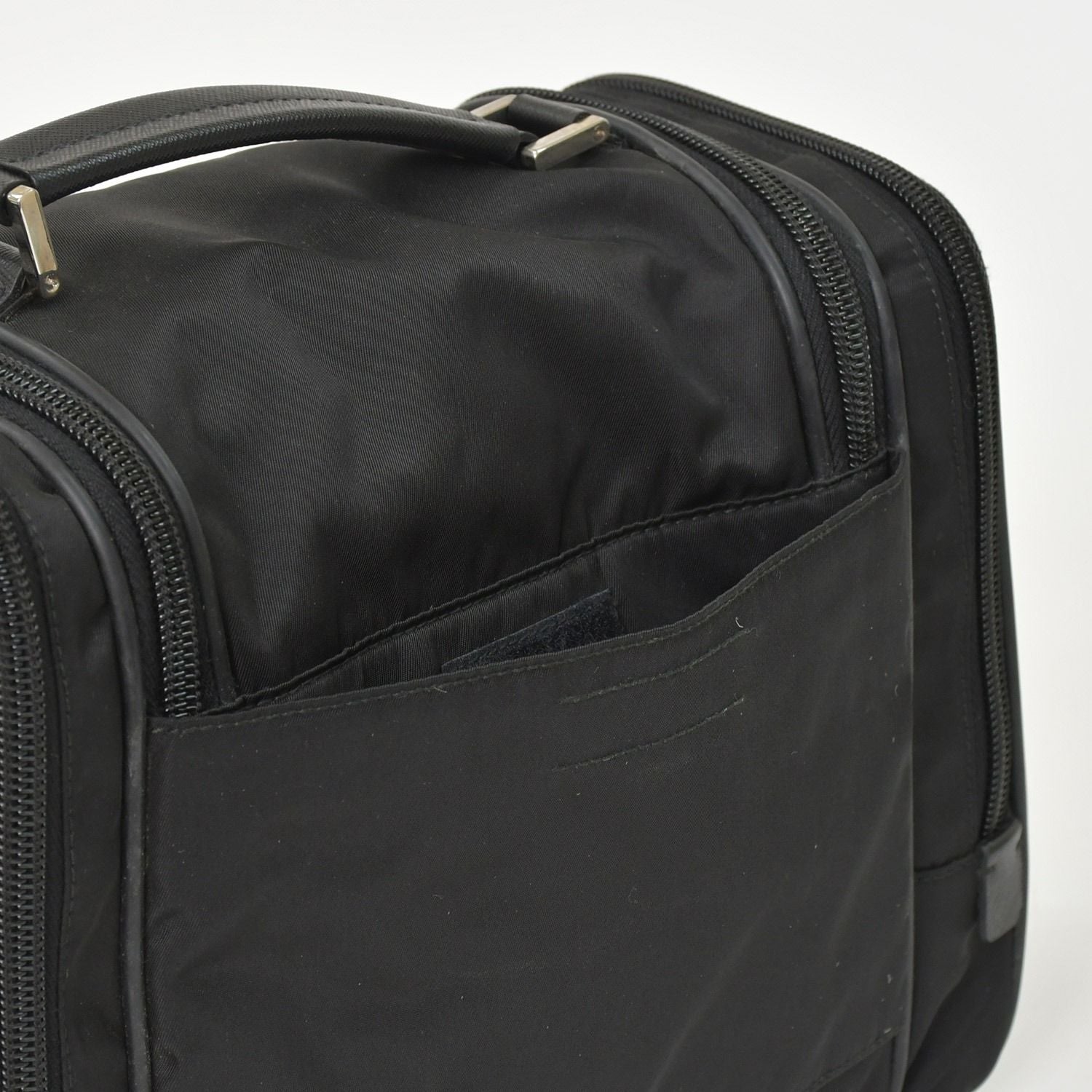 Prada Re-Nylon Travel Bag Carry on Pouch Nylon Saffiano Leather Triangle Logo — view 8