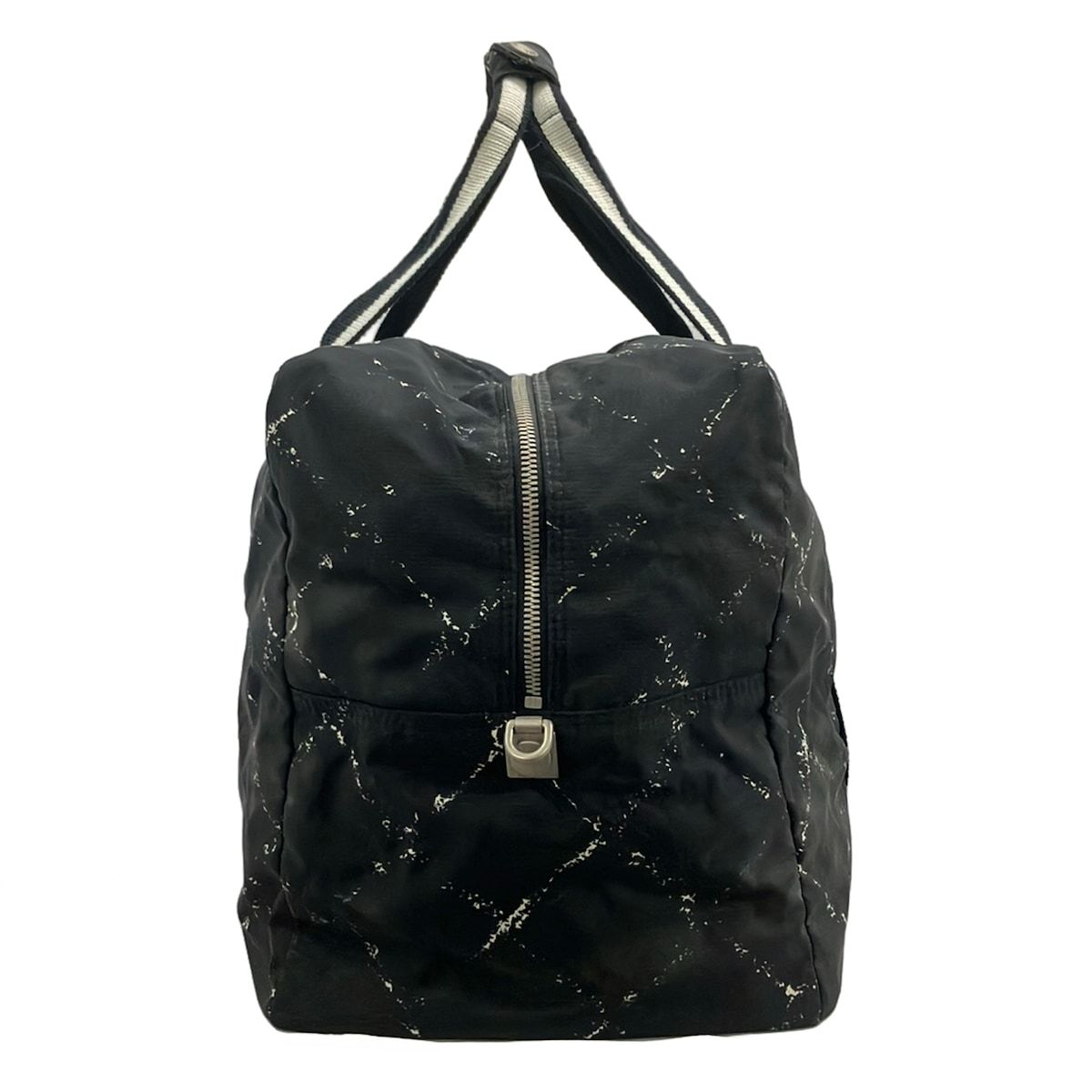 Chanel Boston Bag Vintage Travel Line Black White Silver No Lock — view 4