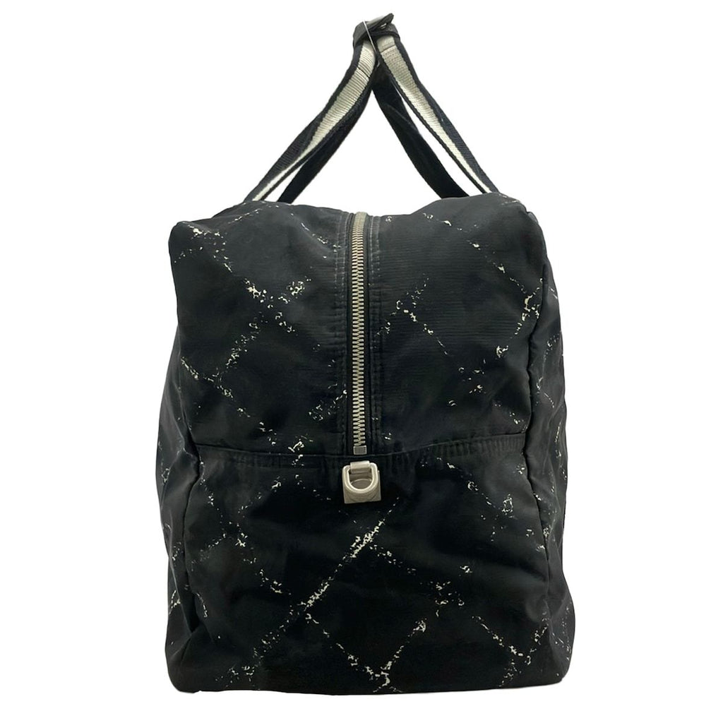 Chanel Boston Bag Vintage Travel Line Black White Silver No Lock — view 2