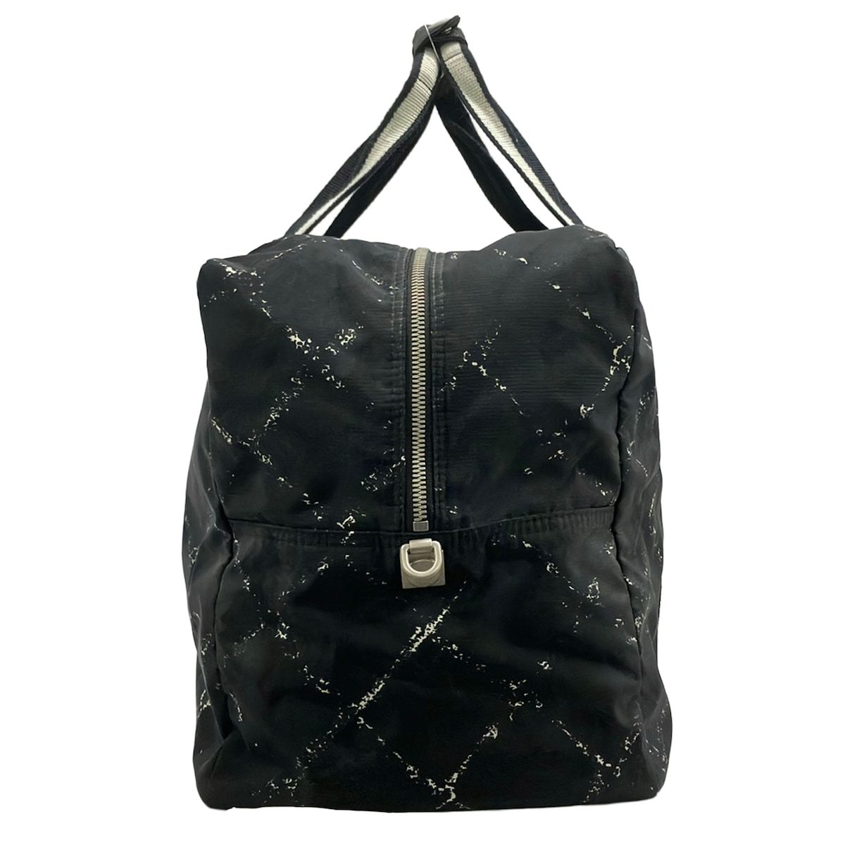 Chanel Boston Bag Vintage Travel Line Black White Silver No Lock — view 2