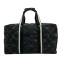 Chanel Boston Bag Vintage Travel Line Black White Silver No Lock