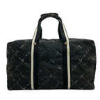 Chanel Boston Bag Vintage Travel Line Black White Silver No Lock