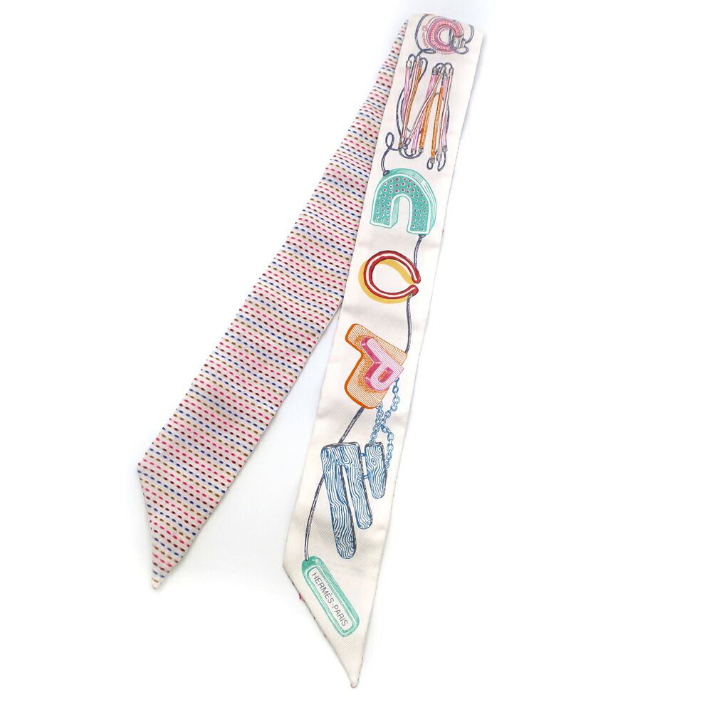 Hermes Heaven Twilly Scarf Chevaloscope Neon Off White Multicolor — view 2