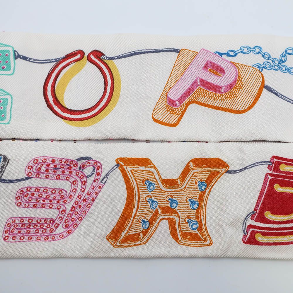 Hermes Heaven Twilly Scarf Chevaloscope Neon Off White Multicolor — view 5
