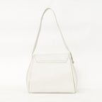 Loewe Leather Shoulder Bag Calfskin Musical Note Shape Metal White Flap — view 3
