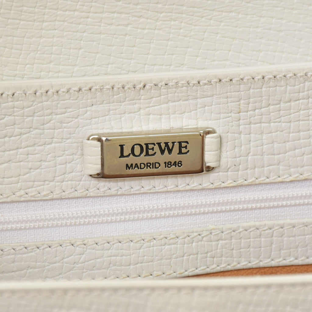 Loewe Leather Shoulder Bag Calfskin Musical Note Shape Metal White Flap — view 7