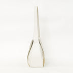 Loewe Leather Shoulder Bag Calfskin Musical Note Shape Metal White Flap — view 2