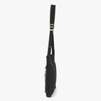 Prada Shoulder Bag Triangle Logo Black Silver Nylon Leather — view 2