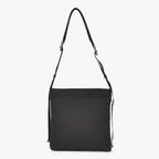 Prada Shoulder Bag Triangle Logo Black Silver Nylon Leather — view 3