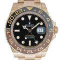 Rolex GMT Master 2 Black Watch 18k Pink Gold Automatic Winding
