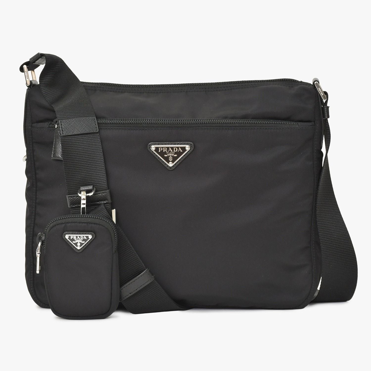 Prada Nylon Shoulder Bag Re-Nylon Black Pouch