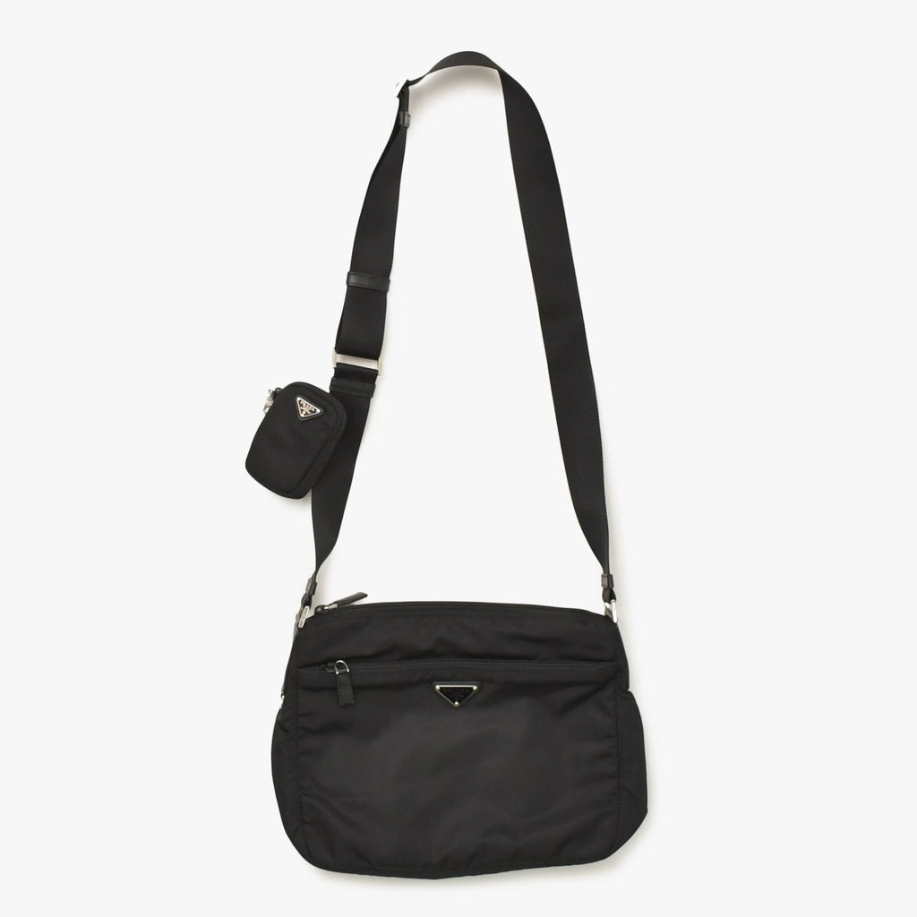 Prada Nylon Shoulder Bag Re-Nylon Black Pouch — view 5