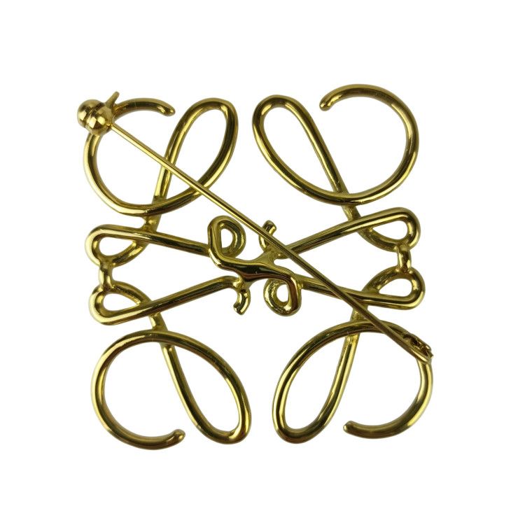 Loewe Brooch Anagram Gold Metal — view 3