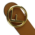 Fendi Belt F's Brown Leather Reversible Gold — view 4
