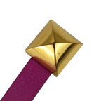 Hermes Bracelet Infini Purple Red Leather Double Strand Gold — view 8