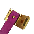 Hermes Bracelet Infini Purple Red Leather Double Strand Gold — view 9