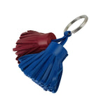 Hermes Key Holder Carmen Unodos Blue Red Leather Key Ring Silver — view 2