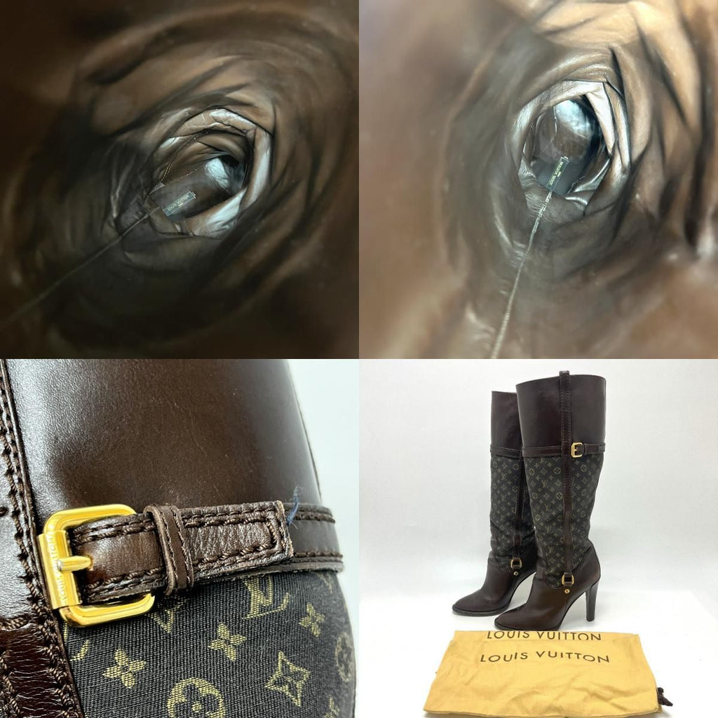 Louis Vuitton Boots Mini Lin Monogram Canvas Brown — view 9