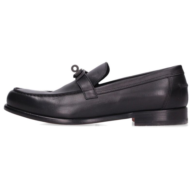 Hermes Destin Kelly Buckle Leather Moccasin Shoes