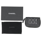 Chanel Boy So Black Lambskin Round Zip Card Case — view 3