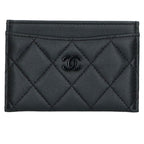Chanel Quilted So Black Lambskin Card Case