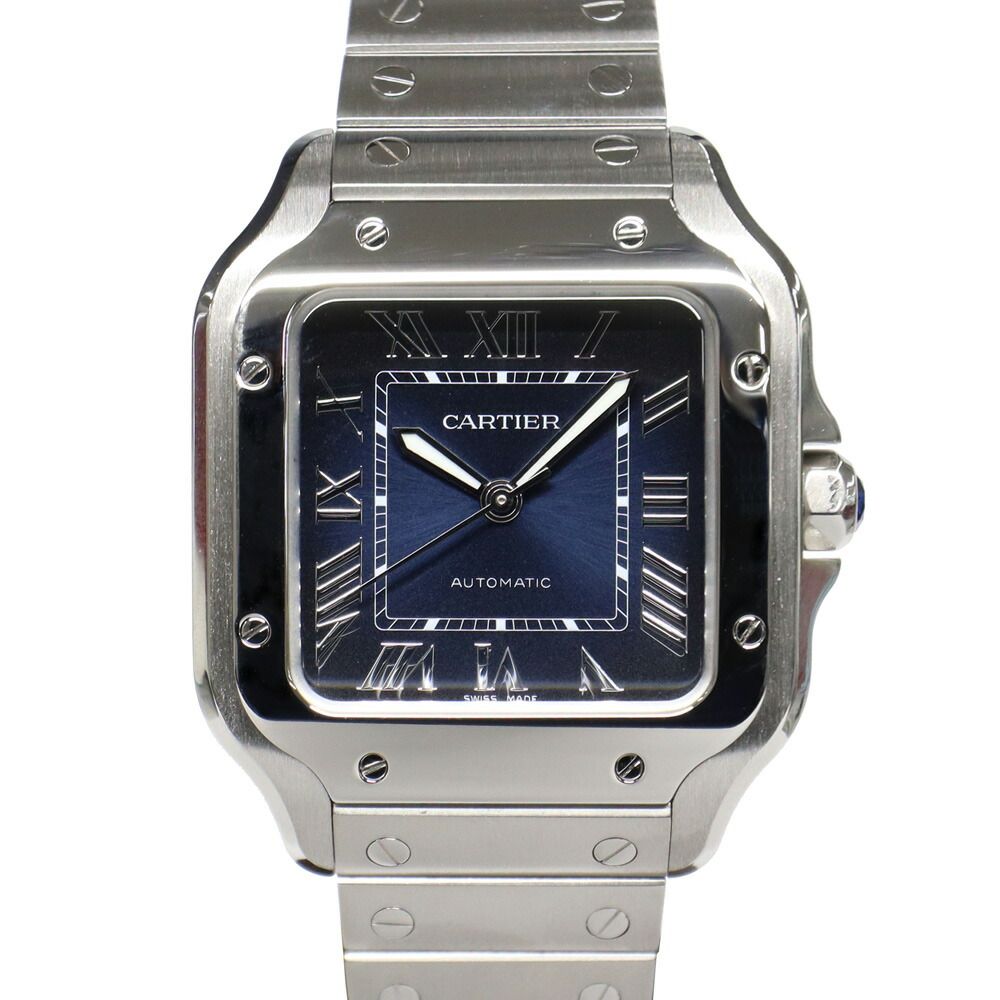 Cartier Santos de Cartier MM SS Blue Automatic Winding Watch