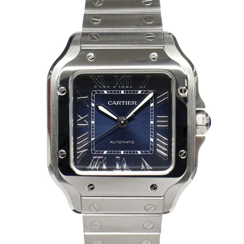 Cartier Santos de Cartier MM SS Blue Automatic Winding Watch