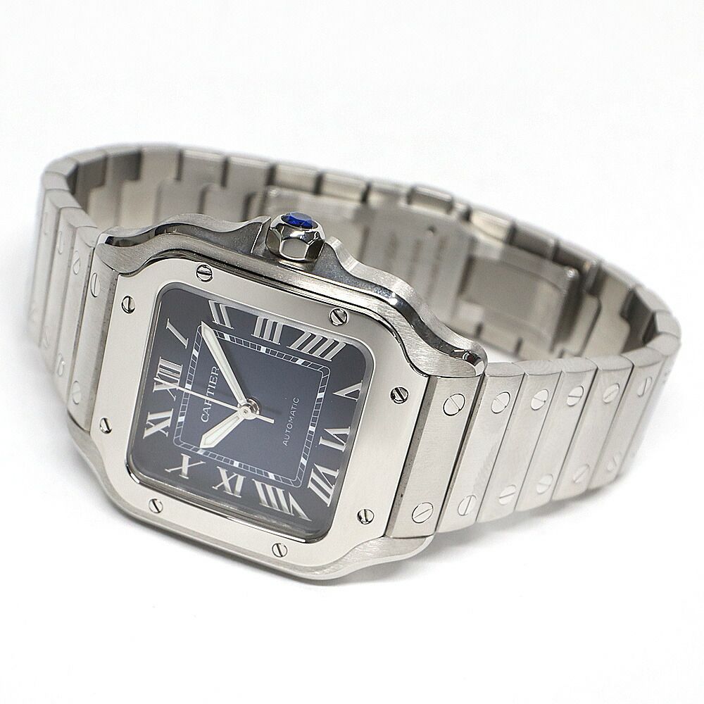 Cartier Santos de Cartier MM SS Blue Automatic Winding Watch — view 5