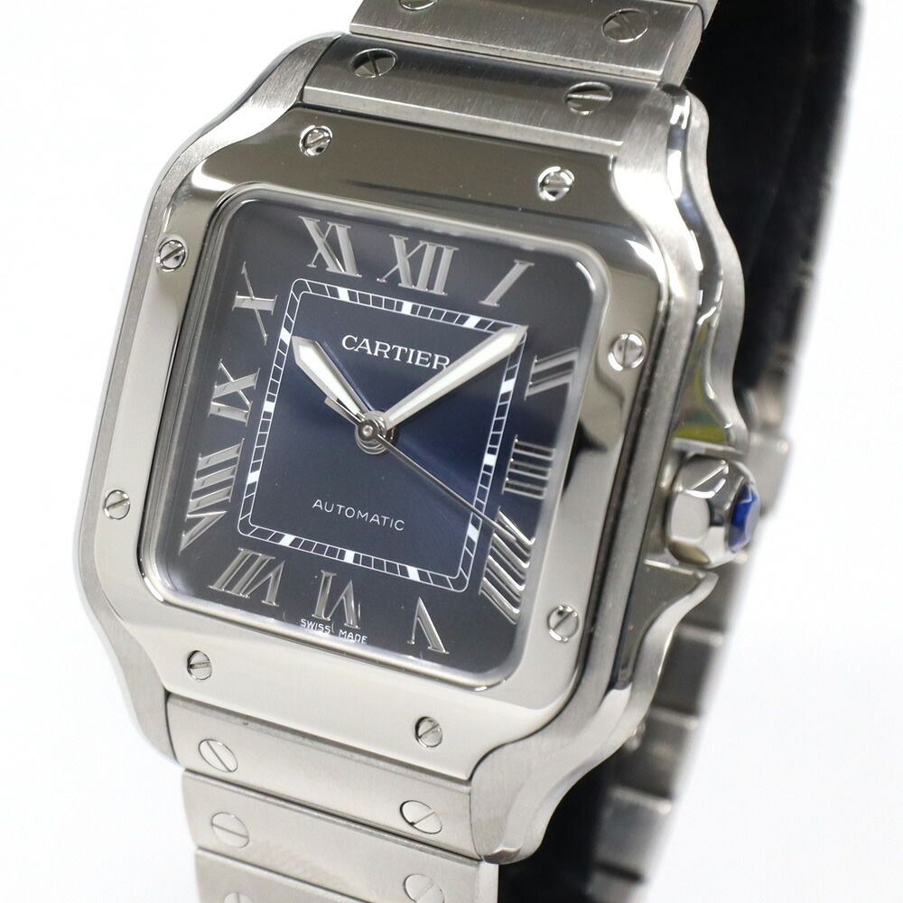 Cartier Santos de Cartier MM SS Blue Automatic Winding Watch — view 2